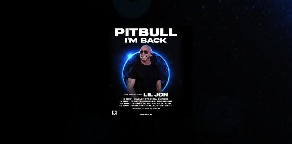 Pitbull: I'm Back Tour Wien 2026 inkl. Übernachtung im Premium Hotel