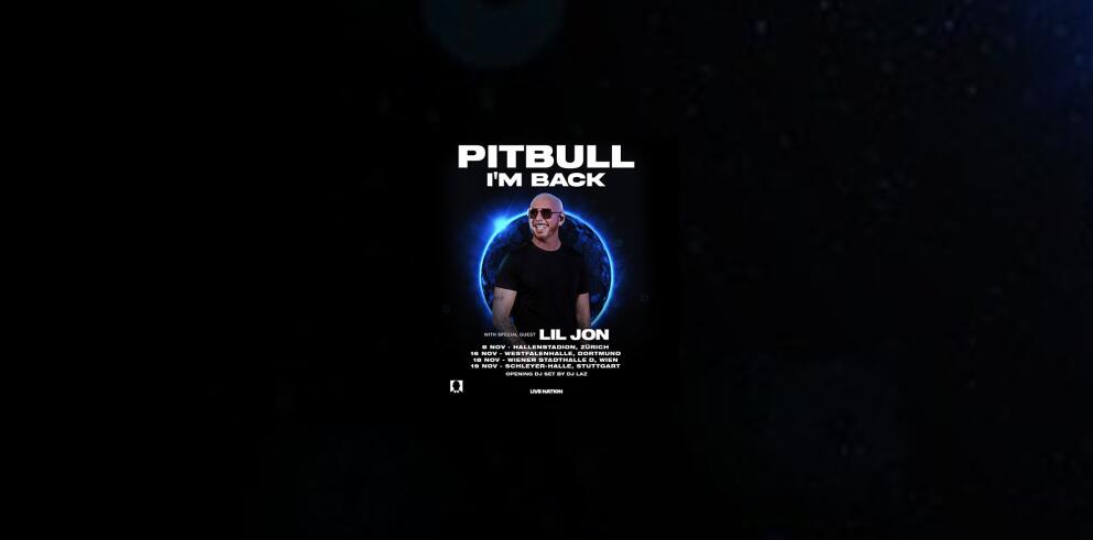 Pitbull: I'm Back Tour Dortmund 2026 inkl. Übernachtung im Premium Hotel