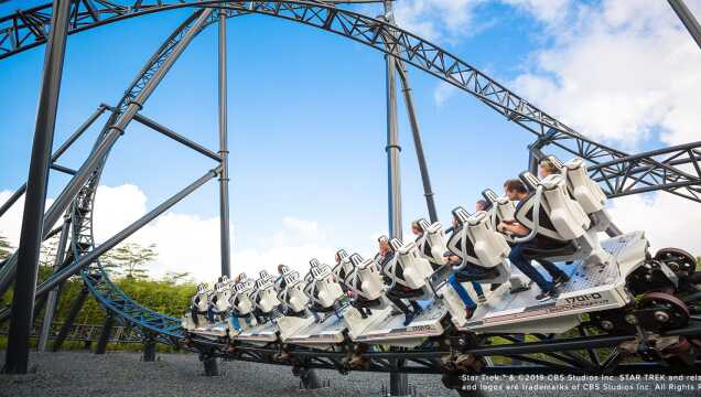 Eine Achterbahnfahrt im Movie Park Germany